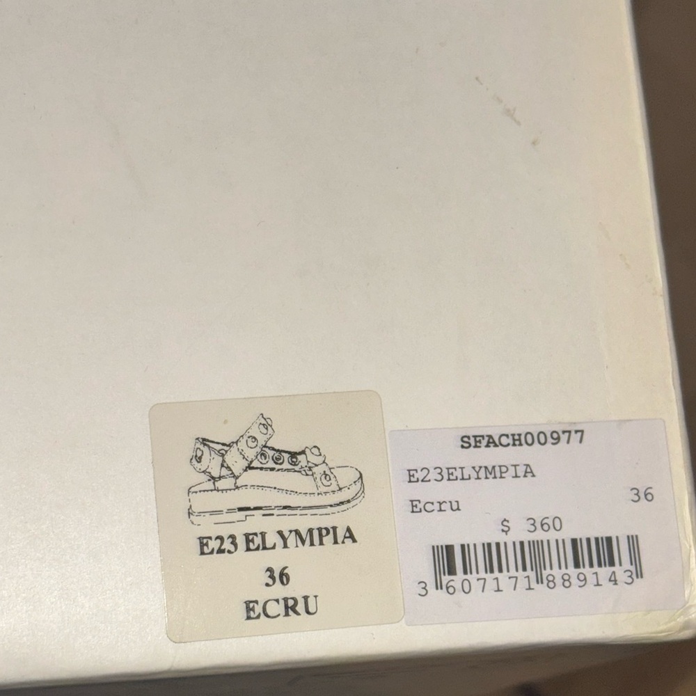 NIB Sandro Elympia Embellished Studded Leather Sandals Ecru White EU 36 Designer - Picture 13 of 13
